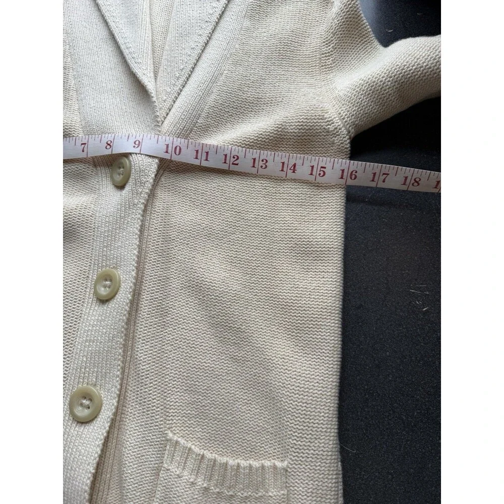 Lucky Brand 100% Cotton Beige Button Up Cardigan Sweater Womens Size Small - Picture 5 of 7